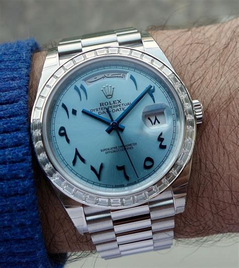 rolex arabic dial daydate|diamond rolex arabic numerals.